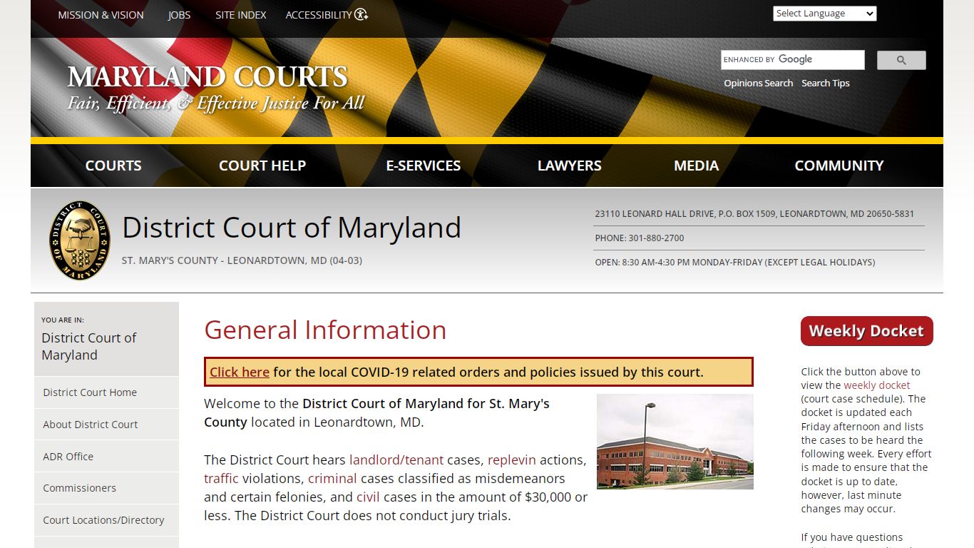 General Information | Maryland Courts